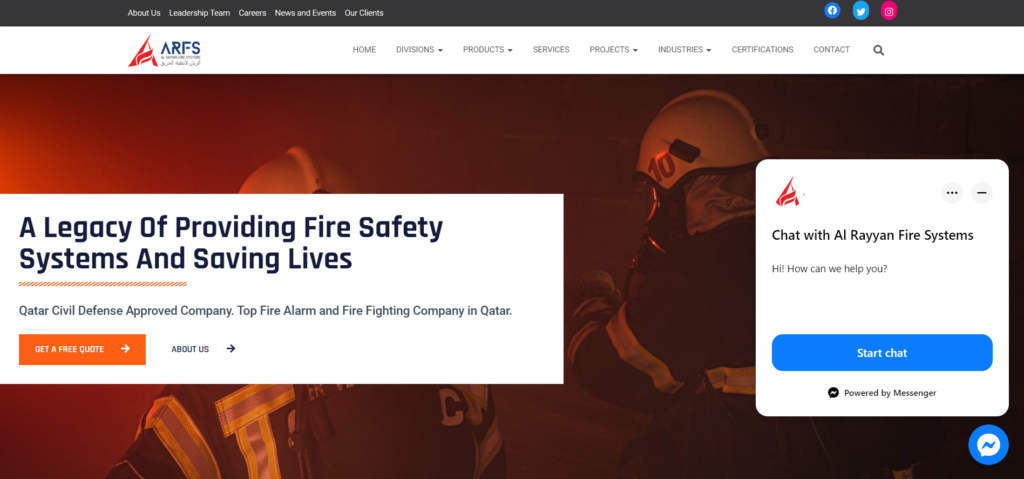 AlRayyan Fire Systems Case Study Screenshot 2022 12 16 145327